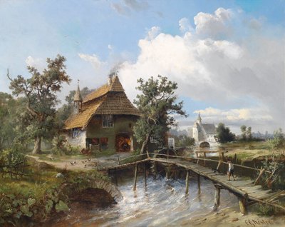 Blacksmith at the Stream by Carl Georg Köster